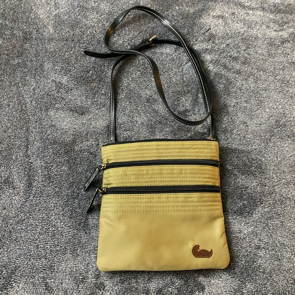 Dooney and Bourke Nylon Triple Zip Crossbody Brown